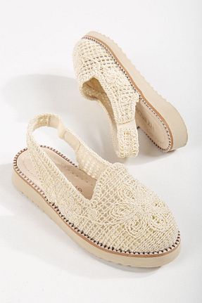 صندل بژ زنانه پاشنه پر EYLÜLDEN MODA SHOES - کد 815389848