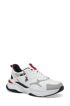 کفش اسنیکر سفید مردانه بند دار U.S. Polo Assn. - کد 765570415