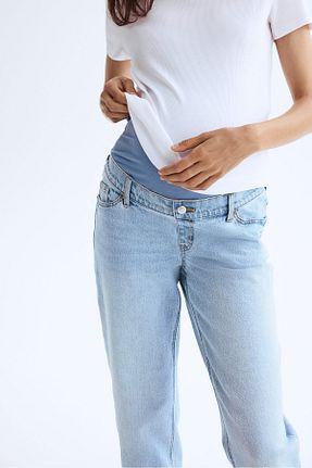 شلوار جین سرمه ای زنانه پاچه تنگ H&M - کد 886207250