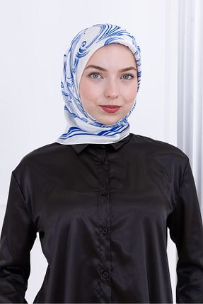 شال آبی زنانه ابریشم DELMARVOGUE - کد 901748402