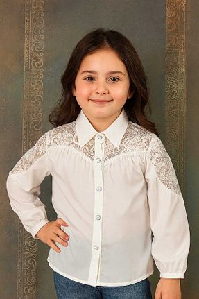 پیراهن سفید بچه گانه رگولار Elayza - کد 801315617