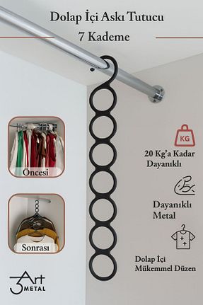 آویز مشکی فلزی 3art Metal - کد 904132472