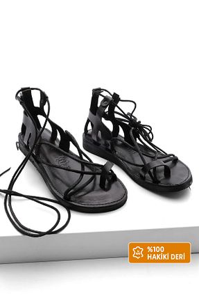 صندل مشکی زنانه پاشنه تخت Marjin - کد 683517879