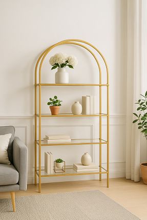 قفسه کتاب طلائی 175 سانتی متر DEKOPRATİK - کد 752555711