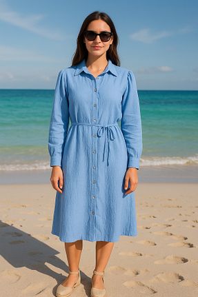 تونیک آبی زنانه بافتنی MODA - کد 939446786