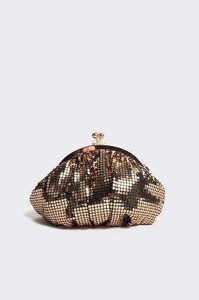 کیف مجلسی طلائی زنانه پارچه ای Berlesi - کد 939837782