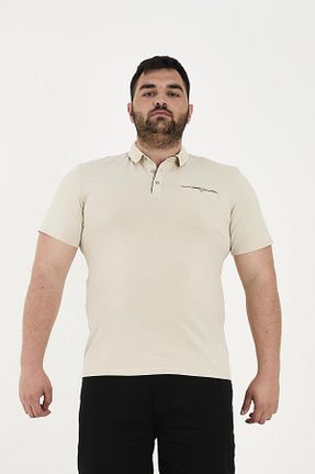 تیشرت سایز بزرگ بژ مردانه تکی Maccali - کد 931225311