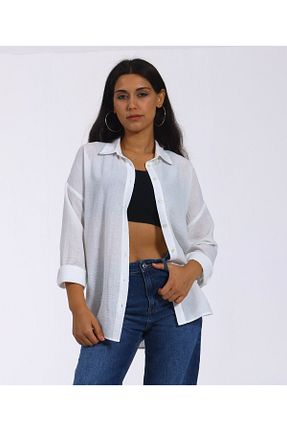 پیراهن سفید زنانه اورسایز khaos - کد 853477413