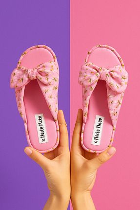 دمپائی صورتی زنانه پارچه ای Moda Frato - کد 920513900