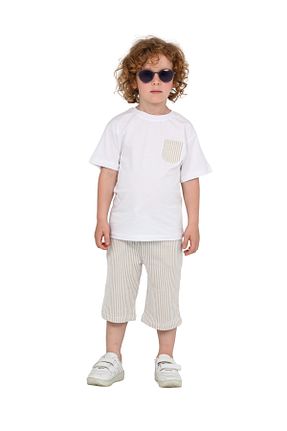 ست بالاتنه و پائین تنه بژ بچه گانه بافت ERDEM KIDS - کد 950626570
