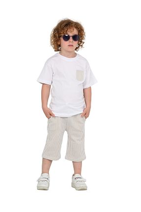 ست بالاتنه و پائین تنه بژ بچه گانه بافت ERDEM KIDS - کد 950626570