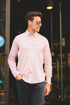 پیراهن زرشکی مردانه Relaxed Fitmens - کد 879465194