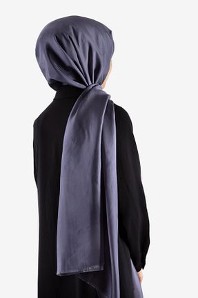 شال طوسی زنانه ابریشم Vissona - کد 718679020