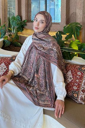 شال قهوه ای زنانه lamelif.com - کد 861894400