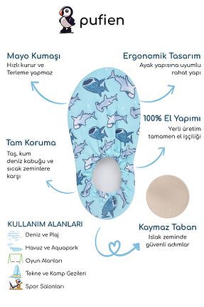 کفش ساحلی آبی بچه گانه پارچه ای pufien - کد 945046240