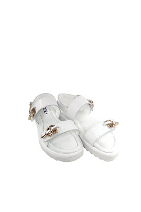 صندل سفید زنانه پاشنه تخت Oneka Shoes - کد 958452661