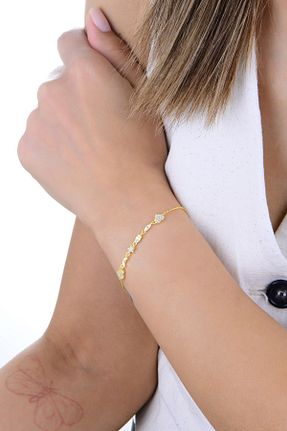 دستبند نقره طلائی زنانه 925 عیار Söğütlü Silver - کد 958517686