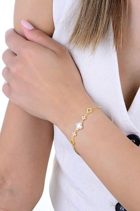 دستبند نقره طلائی زنانه 925 عیار Söğütlü Silver - کد 958517780