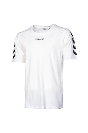 تیشرت سفید مردانه یقه دوچرخه hummel - کد 473390755