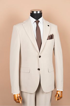کت و شلوار بژ مردانه یقه کتی Terziayhan - کد 960084531
