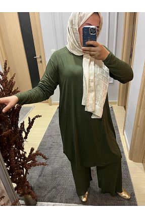 تونیک حجاب خاکی زنانه بافتنی EN GİYİM - کد 947518643