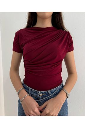 بلوز زرشکی زنانه ساده peri tower - کد 922596620