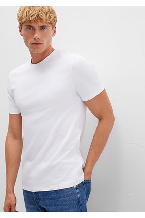 تیشرت سفید مردانه یقه دوچرخه Mavi - کد 3410359