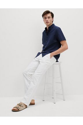 شلوار سفید مردانه کتان Marks & Spencer - کد 955116463