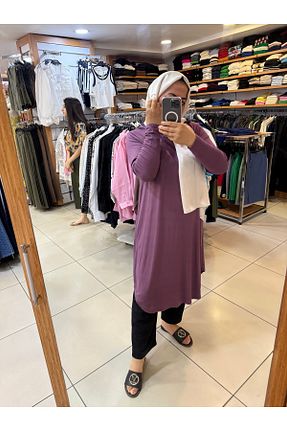 تونیک حجاب بنفش زنانه بافتنی EN GİYİM - کد 955690883