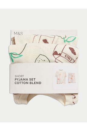 ست لباس راحتی بژ بچه گانه طرح دار Marks & Spencer - کد 953581005