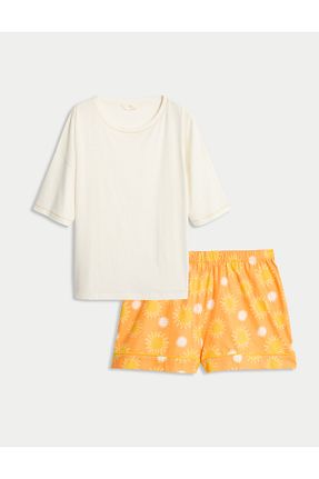 ست لباس راحتی سایز بزرگ بژ زنانه طرح دار Marks & Spencer - کد 952479008