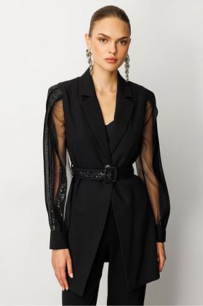 کت مشکی زنانه رگولار Moda İlgi - کد 675470045