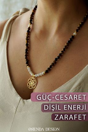 گردنبند جواهر طوسی زنانه سنگ طبیعی Orenda Design - کد 823472364