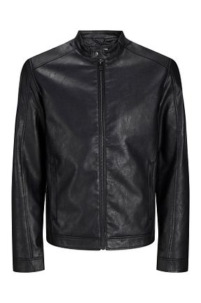 کت مشکی مردانه چرم مصنوعی Jack & Jones - کد 845745428