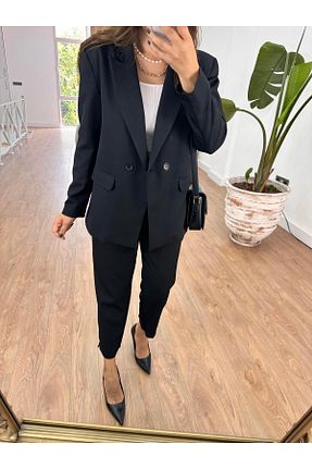 ست بالاتنه و پائین تنه مشکی زنانه بافتنی MADAME MELEK - کد 877381272