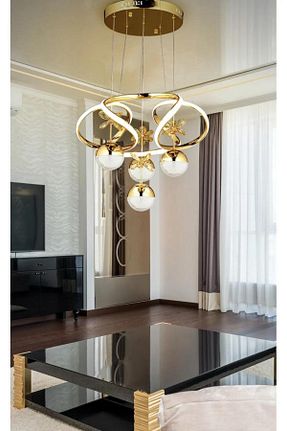 لوستر طلائی آلومینیوم EY-EL TASARIM - کد 771219029