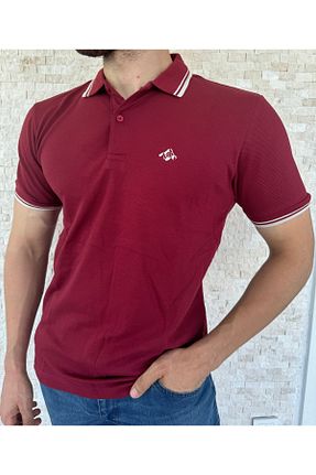 پولوشرت زرشکی مردانه %100 پنبه Mesh - کد 849133261