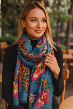 شال آبی زنانه پلی استر Axesoire - کد 865583460
