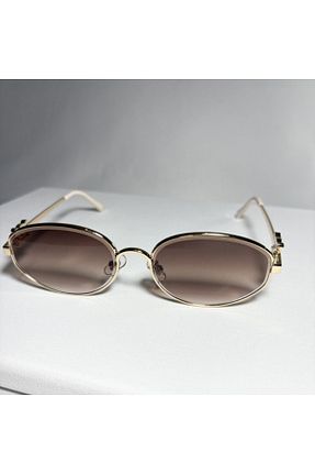 عینک آفتابی طلائی زنانه UV400 Genel Markalar - کد 958524807