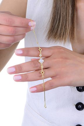 دستبند نقره طلائی زنانه 925 عیار Söğütlü Silver - کد 958517780