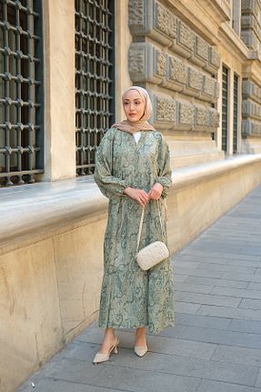 لباس حجاب سبز زنانه اورسایز LOCCO - کد 959420935