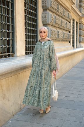 لباس حجاب سبز زنانه اورسایز LOCCO - کد 959420935