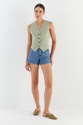 بلوز خاکی زنانه ساده Shopping Shop - کد 959894119