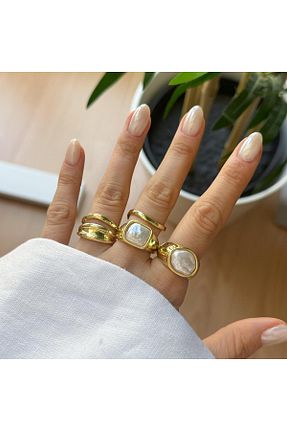 انگشتر جواهر رنگی زنانه روکش طلا VenüsDesign - کد 960802880