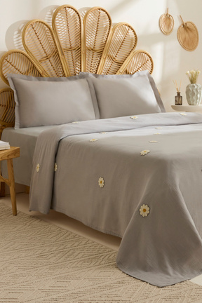 پیکه و ست پیکه دونفره طوسی پنبه ای Karaca Home - کد 959520358