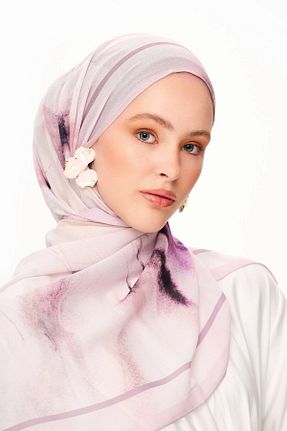 شال بنفش زنانه ابریشم MOISCARF - کد 957591470