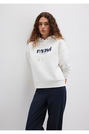 سوئیشرت سفید زنانه Slogan Mavi - کد 343342551