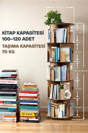قفسه کتاب قهوه ای 132 سانتی متر Vigo Wood - کد 921354552