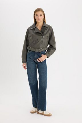 کاپشن طوسی زنانه رگولار Defacto - کد 848358204