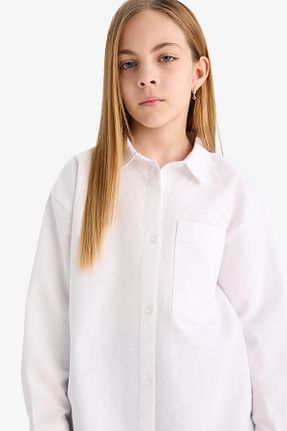 پیراهن سفید بچه گانه اورسایز Defacto - کد 849013314